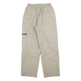 Beige Womens Relaxed Trousers W28 L30 Polyester Zip Pocket Casual Relaxed Fit