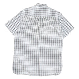 TOMMY HILFIGER Mens White & Black Check Shirt M Cotton Blend Classic Fit Button