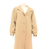 YOUR SIXTH SENCE Womens Beige Long Button Cotton Blend Classic Jacket L