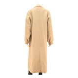 YOUR SIXTH SENCE Womens Beige Long Button Cotton Blend Classic Jacket L