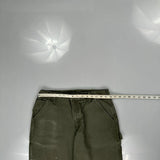 Carhartt Double Knee Carpenter Trousers - 32W 30L Green Cotton