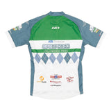 Mens Blue & Green Graphic Sports Cycling Jersey M Short Sleeve Round Neck
