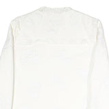 BODEN Womens White Cotton Blend Button Jacket UK 16 Embroidered Floral Pattern