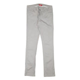 DICKIES Womens Cotton Blend Slim Beige Trousers W28 L31 Zip Plain Pockets