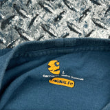 Carhartt Long Sleeve T-Shirt - Large Blue Cotton