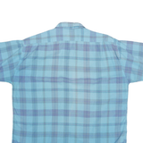 WOOLRICH Mens Blue Check Shirt XL Casual Cotton Blend Summer Short Sleeve