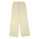 MONCLER Womens Cotton Blend Beige Relaxed Wide-Leg Trousers W28 L35 Stylish Zip