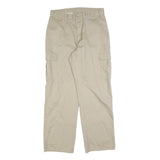 DICKIES Mens Cotton Blend Beige Relaxed Cargo Trousers W34 L34 Zip Closure