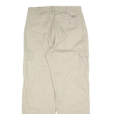 DICKIES Mens Cotton Blend Beige Relaxed Cargo Trousers W34 L34 Zip Closure