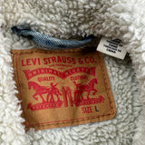Levis Sherpa Lined Denim Jacket - Large Blue Denim