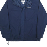COLUMBIA Mens Blue Navy Outdoor Jacket 2XL Cotton Blend Zip Hooded Casual