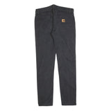 CARHARTT Mens Cotton Blend Black Slim Straight Trousers W32 L32 Workwear Zip