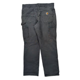 Carhartt Double Knee Carpenter Trousers - 34W 30L Grey Cotton