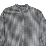 CHAPS Mens Green & White Check Shirt 2XL Cotton Long Sleeve Classic Fit Casual