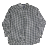 CHAPS Mens Green & White Check Shirt 2XL Cotton Long Sleeve Classic Fit Casual