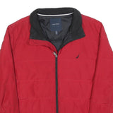NAUTICA Mens Red Classic Jacket L Polyester Plain Zip Closure
