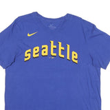 NIKE Mens Blue Seattle Graphic T-Shirt L Short Sleeve Crew Neck Sports Casual