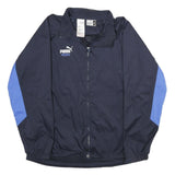 PUMA Mens Blue & Navy Polyester Zip Jacket XL Plain Sports Casual Lightweight