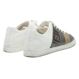 FENDI Logo Stripe Mens Sneaker Leather UK 7 Designer Luxury Casual Footwear