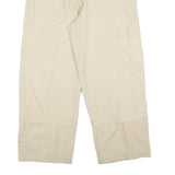 FRANTICO Womens Cotton Blend Beige Relaxed Wide-Leg Trousers W34 L27 Casual Zip