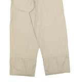 FRANTICO Womens Cotton Blend Beige Relaxed Wide-Leg Trousers W34 L27 Casual Zip