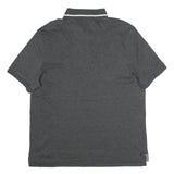 NAUTICA Mens Grey & White Short Sleeve Plain Polo Shirt L Classic Cotton Blend