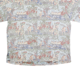 COOKE STREET Mens Grey Pattern L Cotton Short Sleeve Casual Shirt Relaxed Fit