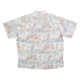 COOKE STREET Mens Grey Pattern L Cotton Short Sleeve Casual Shirt Relaxed Fit