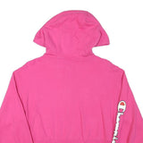 CHAMPION Womens Pink Pullover Hoodie L Cropped ¼ Zip Long Sleeve