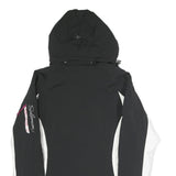 Womens Black & White Sporty Jacket M Polyester Blend Zip Hooded Stylish Fit