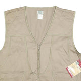 OZARK TRAIL Mens Beige Cotton Zip Vest XL Woven Utility Outdoor Pocket