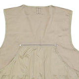 OZARK TRAIL Mens Beige Cotton Zip Vest XL Woven Utility Outdoor Pocket