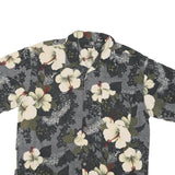 GEORGE Mens Black & Cream Floral Rayon Shirt L Summer Casual Hawaiian