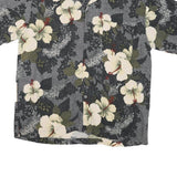 GEORGE Mens Black & Cream Floral Rayon Shirt L Summer Casual Hawaiian