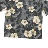 GEORGE Mens Black & Cream Floral Rayon Shirt L Summer Casual Hawaiian
