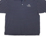 TOMMY HILFIGER Mens Blue Striped Short Sleeve Polo Shirt XL Cotton Jersey Band