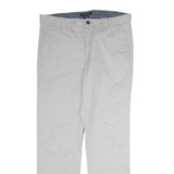 TOMMY HILFIGER Mens Cotton Beige Regular Straight Trousers W34 L31 Casual Wear