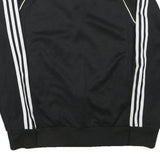 ADIDAS Mens Black & White Sports Track Jacket M Polyester Blend Zip Classic