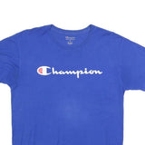 CHAMPION Mens Blue Graphic T-Shirt M Short Sleeve Crew Neck Cotton Blend