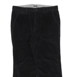 DENVER HAYES Mens Black Cotton Blend Regular Straight Trousers W36 L27 Stylish