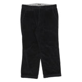 DENVER HAYES Mens Black Cotton Blend Regular Straight Trousers W36 L27 Stylish