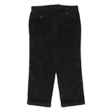 DENVER HAYES Mens Black Cotton Blend Regular Straight Trousers W36 L27 Stylish