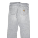 CARHARTT Mens Grey Regular Straight Denim Cotton Blend Light W32 L32 Button