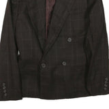 LAUREN RALPH LAUREN Womens Brown & Maroon Double Breasted Jacket S Cotton Blend