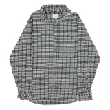 JACHS Mens Black & White Check Shirt M Casual Cotton Long Sleeve Button
