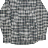 JACHS Mens Black & White Check Shirt M Casual Cotton Long Sleeve Button