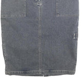 ELIE TAHARI Womens Grey Denim Mini Skirt Cotton Blend Comfortable Casual Pockets