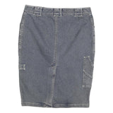 ELIE TAHARI Womens Grey Denim Mini Skirt Cotton Blend Comfortable Casual Pockets