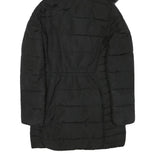 H&M Womens Black Puffer Jacket UK 6 Polyester Blend Zip Hooded Quilted Warm