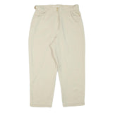 CERRUTI Womens Linen Blend Cream Relaxed Straight Trousers W31 L25 Casual Smart
